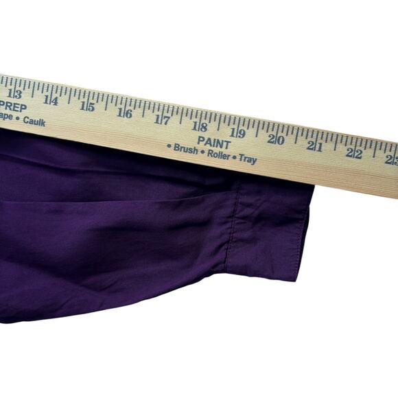 New Concepts 100% Silk Button Front Blouse Purple Camp Collar M Oversized 90s - Picture 5 of 5
